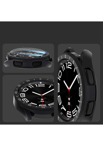 - Samsung Watch 6 Classic 43mm - Kasa Koruyucu Sert PC Kasa ve Ekran Koruyucu Sport - Gard 29 - Siyah - T29090 modelleri
