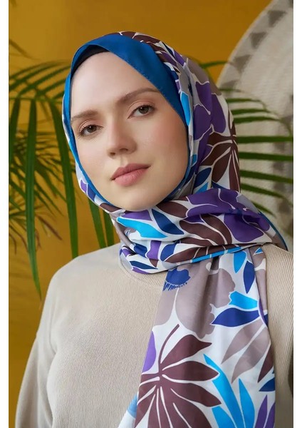Seremoni Koleksiyonu Blossom Desen Şal - İndigo