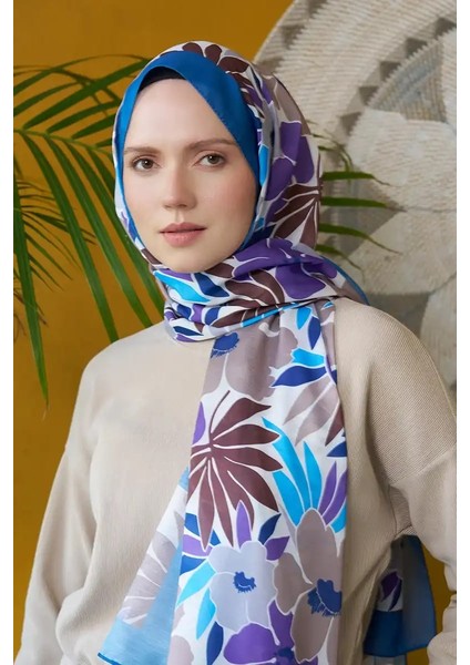 Seremoni Koleksiyonu Blossom Desen Şal - İndigo fiyatları