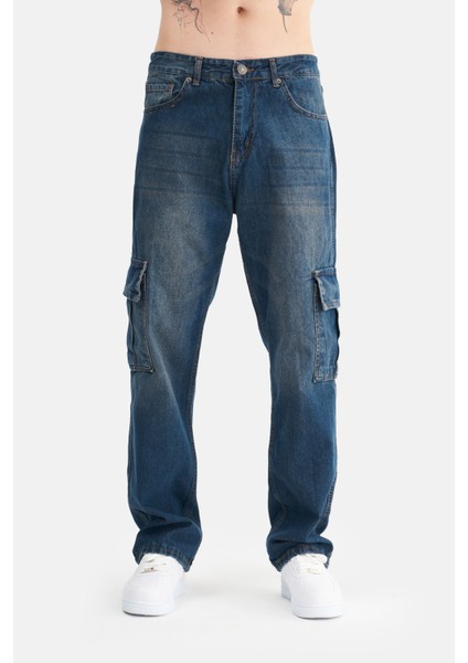 Erkek Kargo Cepli, Baggy Bol Kesim Denim Pantolon fiyatları
