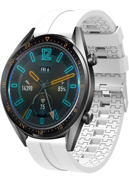 - Huawei Watch GT 3 46mm 22mm - Kordon Silikon Kordon - KRD-23 - Beyaz - T21139