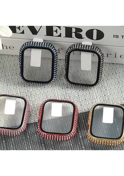 - ​​​Apple Watch 7 41mm - Kasa Koruyucu Kenarları Taşlı Sert PC Kasa Ve Ekran Koruyucu - Gard 24 - Gümüş - T26429 modelleri