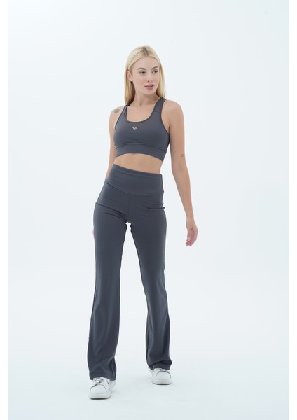 Bej Kadın Bel Push-Up Toparlayıcı İspanyol Paça Tayt Yüksek Konforlu Tasarım