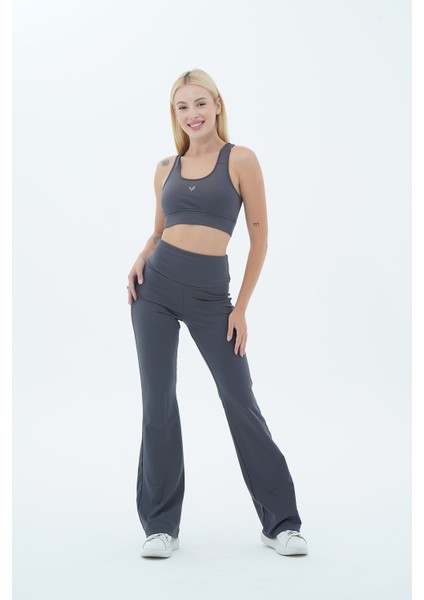 Bej Kadın Bel Push-Up Toparlayıcı İspanyol Paça Tayt Yüksek Konforlu Tasarım fırsatları