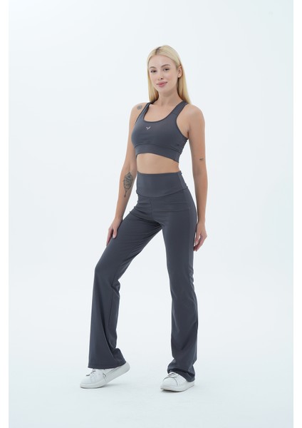 Bej Kadın Bel Push-Up Toparlayıcı İspanyol Paça Tayt Yüksek Konforlu Tasarım indirimleri