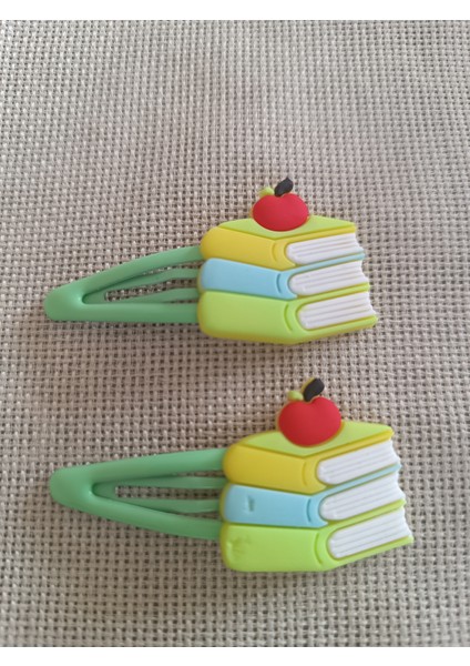 Sevimli Okul Temalı Kız Çocuk Çiftli Çıt Çıt Toka modelleri