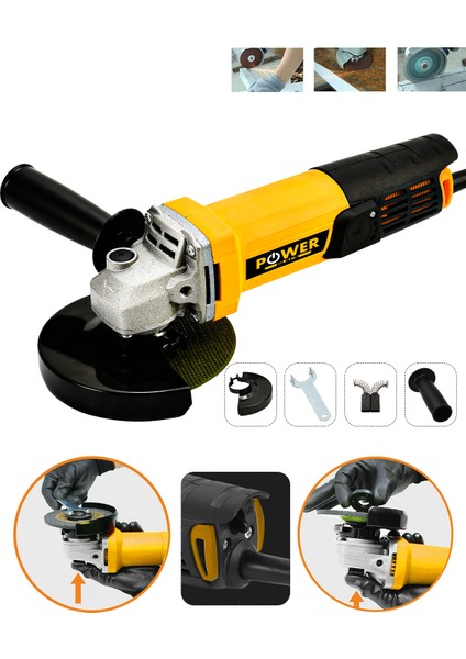 Avuç Içi Taşlama Makinası 125 mm Sarı