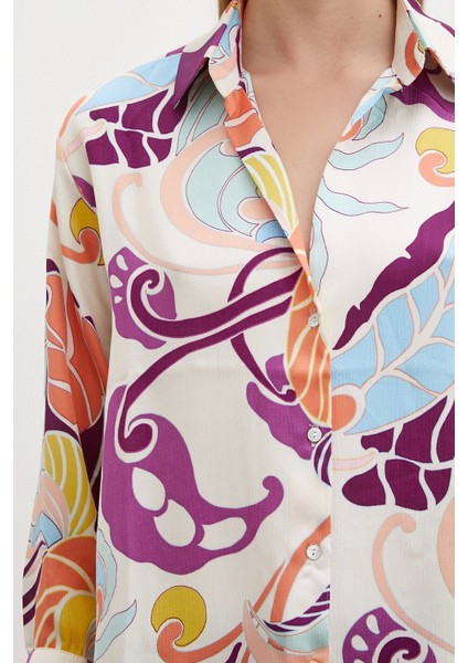 Ipek Desen Gömlek Mor modelleri