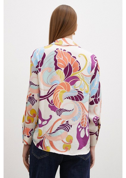 Ipek Desen Gömlek Mor fırsatları