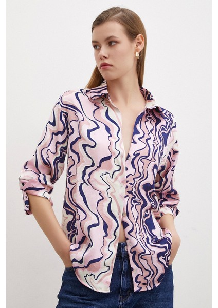 Wave Effect Basic Gömlek Pembe modelleri