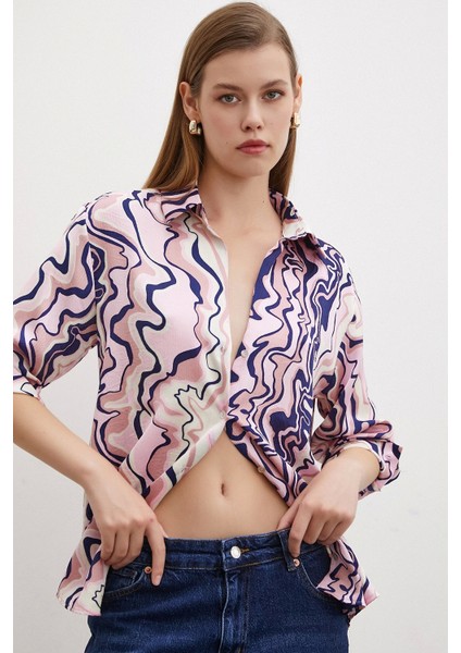 Wave Effect Basic Gömlek Pembe fırsatları