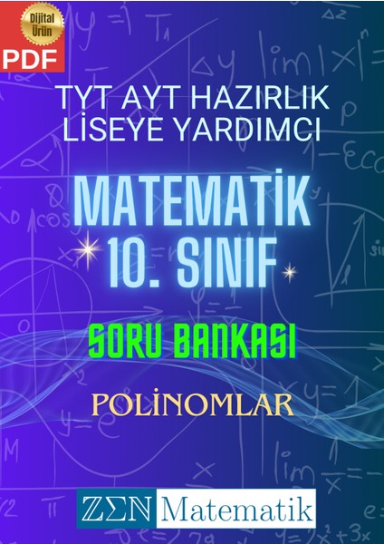 Tyt Ayt Hazırlık Liseye Yardımcı Matematik 10. Sınıf Soru Bankası - Polinomlar