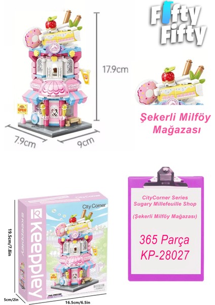 Keeppley City Corner/şehir Şekerli Milföy Mağazası (365 Parça) Oyuncak Yapım Seti 28027 fırsatları