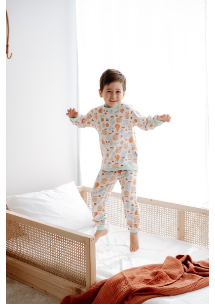 0.5 Tog - %100 Organik Pamuk Çocuk Pijama Takımı - Meyve Desenli