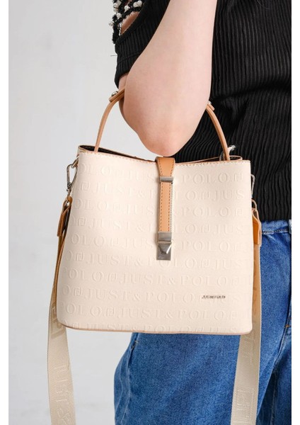 Baskı Desenli Su Geçirmez 3 Gözlü Kadın Omuz Çantası 22X20Cm