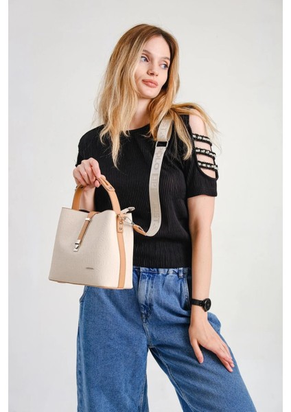 Baskı Desenli Su Geçirmez 3 Gözlü Kadın Omuz Çantası 22X20Cm fırsatları