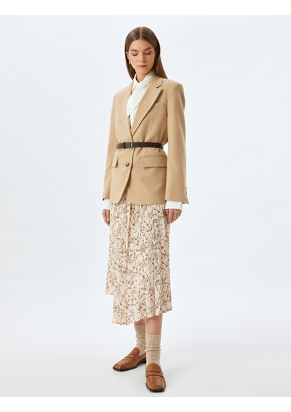 Asimetrik Desenli Midi Boy Pileli Etek fiyatları