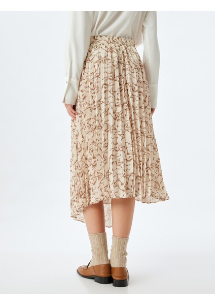 Asimetrik Desenli Midi Boy Pileli Etek fırsatları