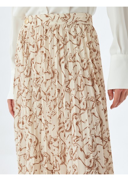 Asimetrik Desenli Midi Boy Pileli Etek indirimleri