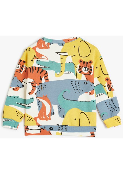 Sweatshirt Hayvanlar Baskılı Uzun Kollu Şardonlu fiyatları