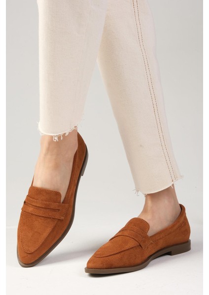 River Taba Süet Renk Kadın Loafer Günlük Düz Ayakkabı modelleri
