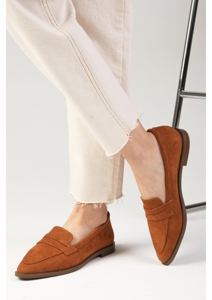 River Taba Süet Renk Kadın Loafer Günlük Düz Ayakkabı fırsatları