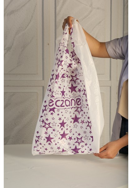 Eczane Poşeti Bio Atlet Tipi Jumbo Boy Yıldızlı (37x10x75 cm) - 135 Adet