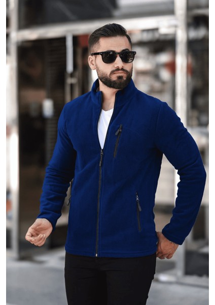 Butik Erkek Saks Polar Standart Tam Fermuarlı 3 Cepli Erkek Polar fiyatları