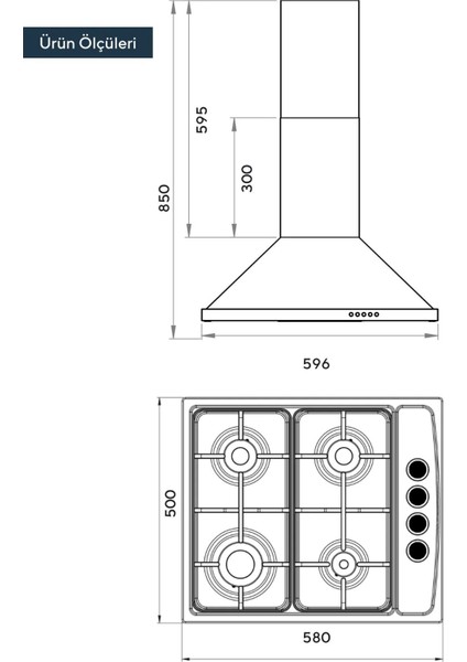 2 Li Inox Ankastre Set ( Pramit Davlumbaz -Ankastre Ocak)