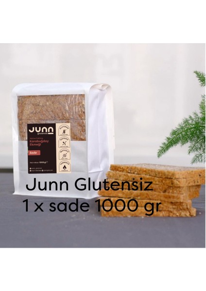 JUNN Glutensiz Karabuğday Ekmeği, Sade 1 x 1000 gr Mayasız, Aktive Edilmiş Karabuğday Tohumu