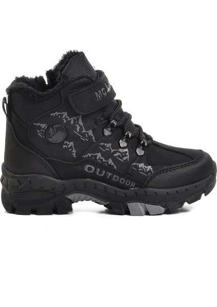 2040-F Siyah Çocuk Kürklü Bot