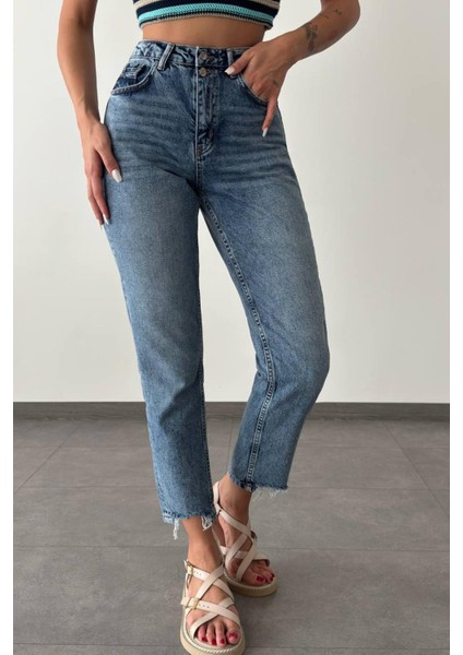 7609 Mom Fıt Kadın Jean Pantolon fırsatları
