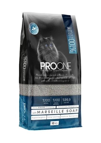Pro One Hypoallergenic Marsilya Sabunu Kokulu Ince Taneli Sodyum Bentonit Kedi Kumu 10 kg - 03-03-One-Kum - Petshopundan