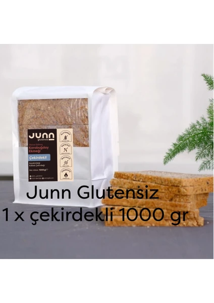 JUNN Glutensiz Karabuğday Ekmeği, Çekirdekli 1 x 1000 gr Mayasız, Aktive Edilmiş Karabuğday Tohumu