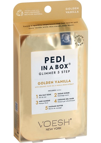 New York Pedi In A Box Glimmer Pedikür 5 Adımlı Set Altin