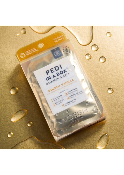 New York Pedi In A Box Glimmer Pedikür 5 Adımlı Set Altin