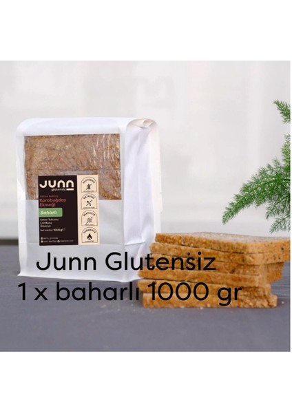 JUNN Glutensiz Karabuğday Ekmeği, Baharlı 1 x 1000 gr Mayasız, Aktive Edilmiş Karabuğday Tohumu