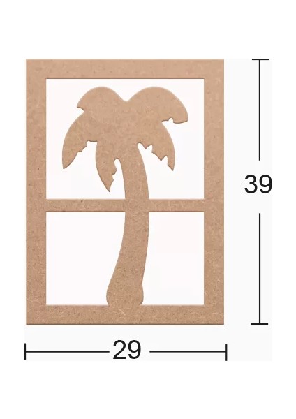 Ds 31 Boyanabilir Palmiye Ağacı Desenli Ahşap Duvar Süsü