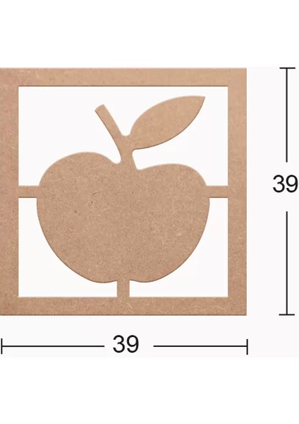 Ds 28 Boyanabilir Elma Desenli Ahşap Duvar Süsü