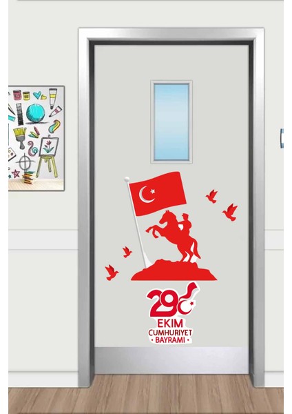 Kt Grup 29 Ekim Cumhuriyet Bayramı Cam Duvar Pano Sticker Seti