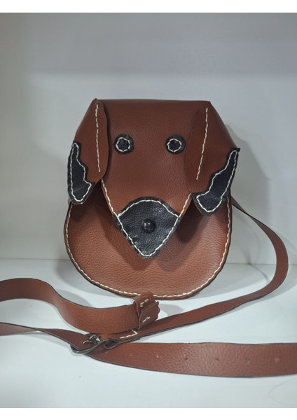Renkli Ilmekler - El Yapımı Suni Deri Köpek Figürlü Çocuk Çantası