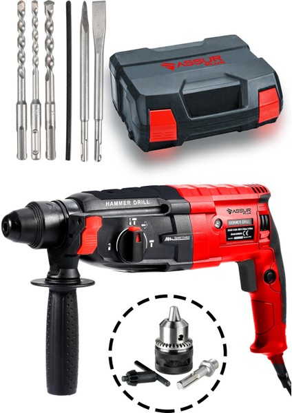 Assur Plus 850W Metal Şanzıman Darbeli Matkap Kırıcı Delici Hilti 2-28mm