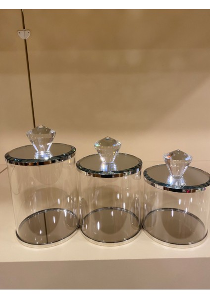 Kavonoz Seti 3'lü Kristal Gümüş fiyatları