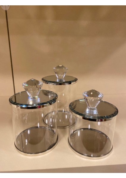 Kavonoz Seti 3'lü Kristal Gümüş fırsatları