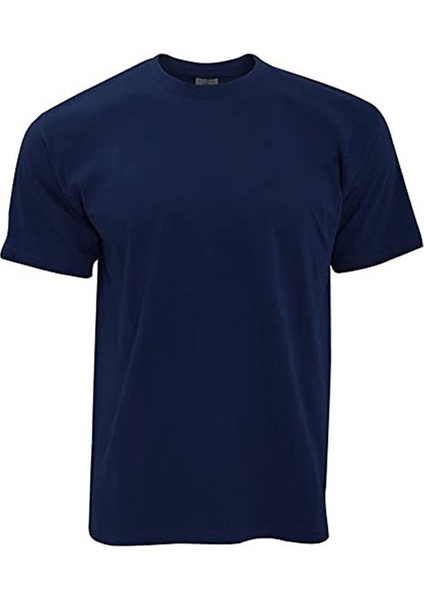 Bisiklet Yaka Lacivert Kısa Kol Tshirt