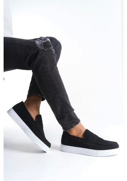 Estilo x Bağcıksız Süet Erkek Günlük Spor Klasik Siyah Ayakkabı modelleri