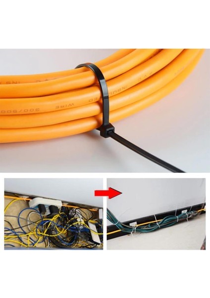 2,5*200 Kablo Bağı Siyah (100 Adet) - Çırt Kelepçe - Klips - Kablo Düzenliyeci fiyatları