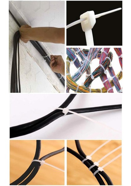 2,5*200 Kablo Bağı Siyah (100 Adet) - Çırt Kelepçe - Klips - Kablo Düzenliyeci modelleri