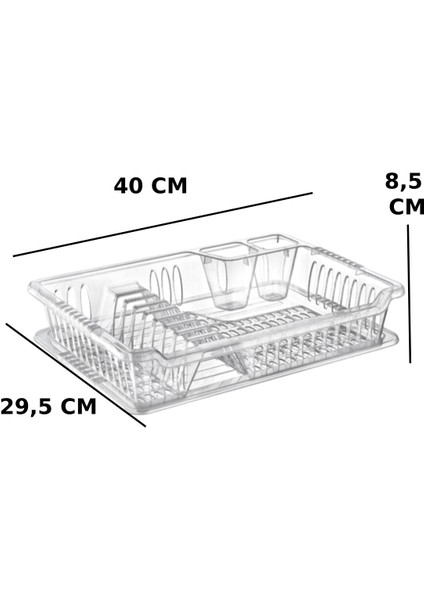 Tezgah Üstü Bulaşıklık - Tabaklık - Kurutmalık Bulaşık Düzenleyicisi Şeffaf indirimleri