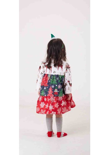 Kız Çocuk Çingene Etekli Noel Elbise Christmas Yılbaşı Parti